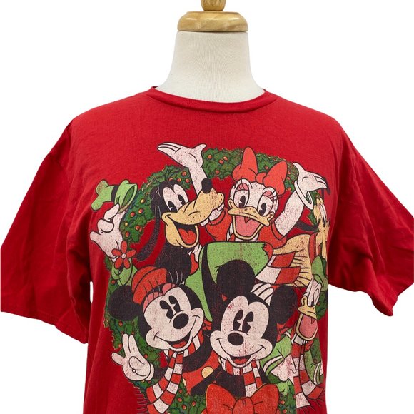 DISNEY Unisex Mickey & Friends Big Graphic Short Sleeve Red T Shirt Size Medium - Picture 2 of 6